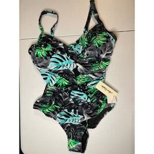 Aqua Regina Plus Size Swimsuit One Piece Ruched Tummy Control Adjustable, 2XL